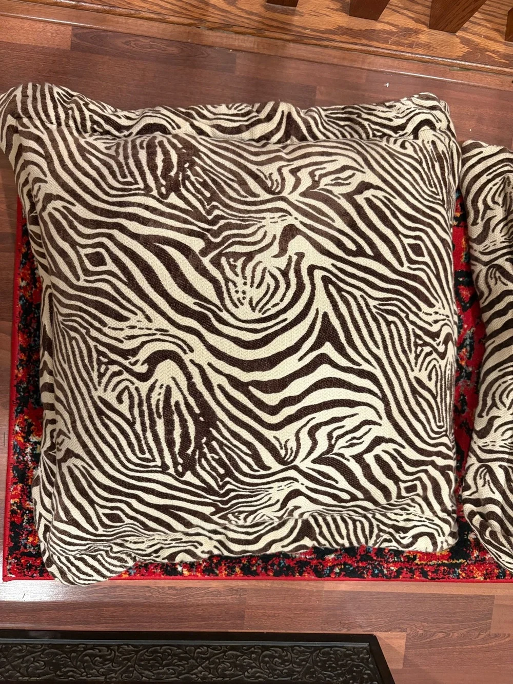Set of 3 euro sham zebra print brown and cream. Ralph Lauren Fabric 29” x 29”